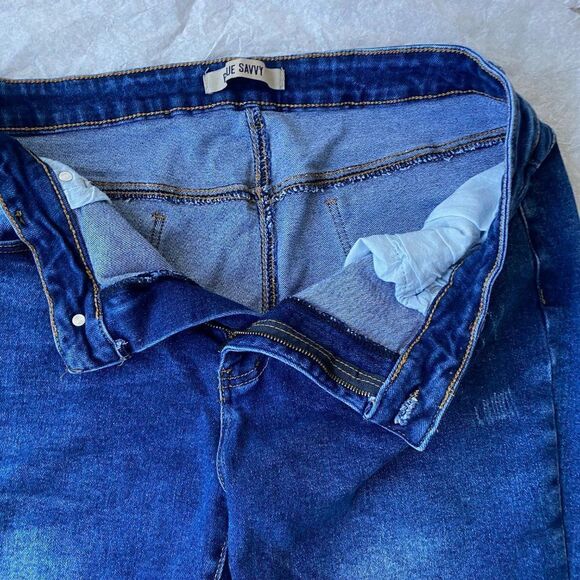 Blue Saavy Womens Blue Denim Dark Washed Ankle Length Jeans SZ 22 - Picture 9 of 12